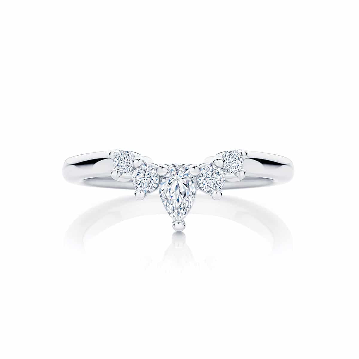 Womens Contoured White Gold Wedding Ring|Tiara