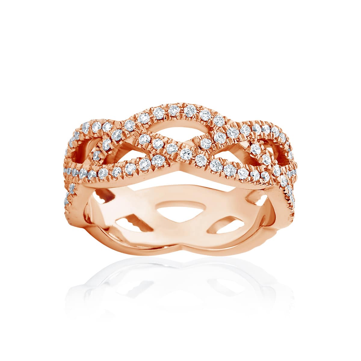 Womens Rose Gold Wedding Ring|Trinity