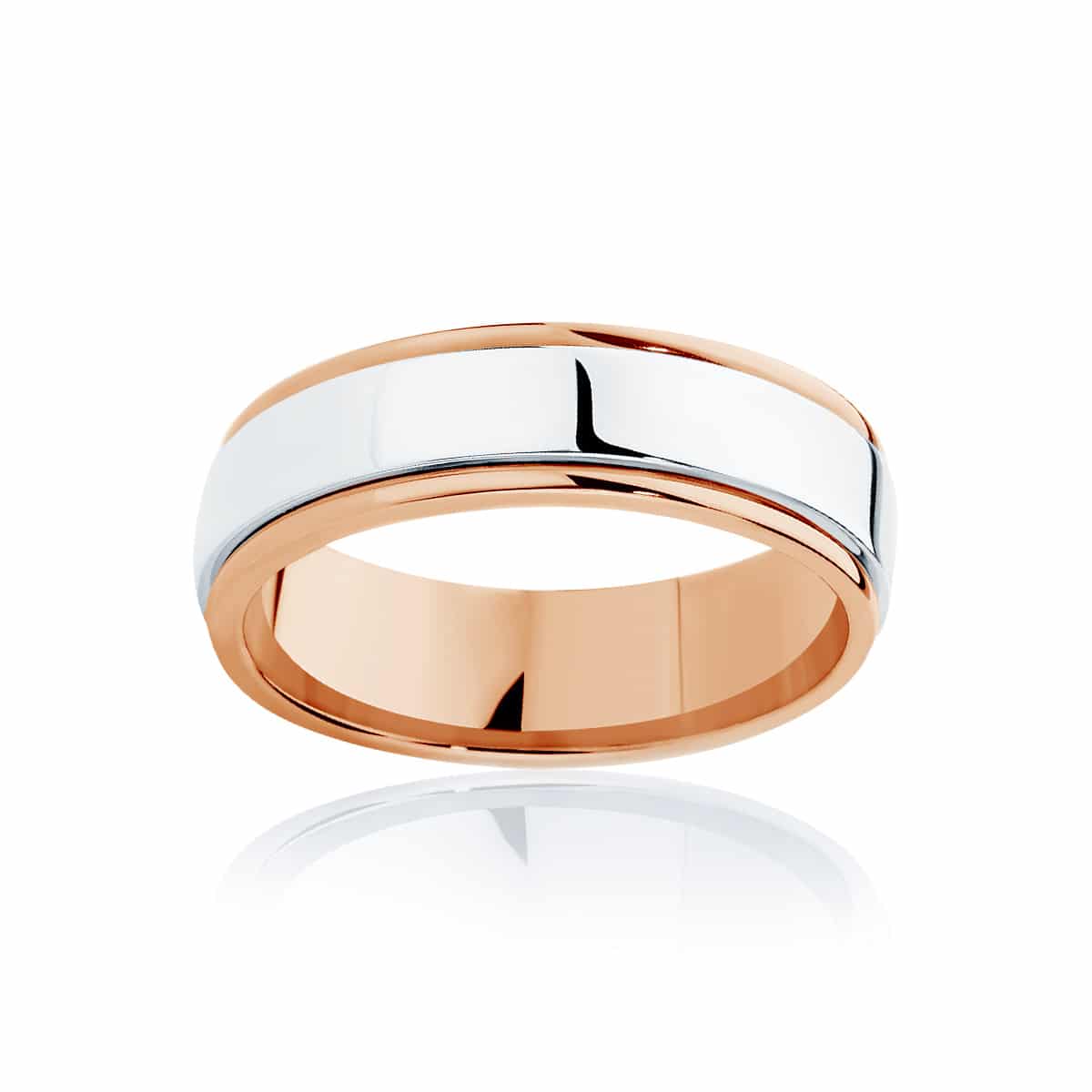 Mens Two Tone Rose Gold Wedding Ring|Union