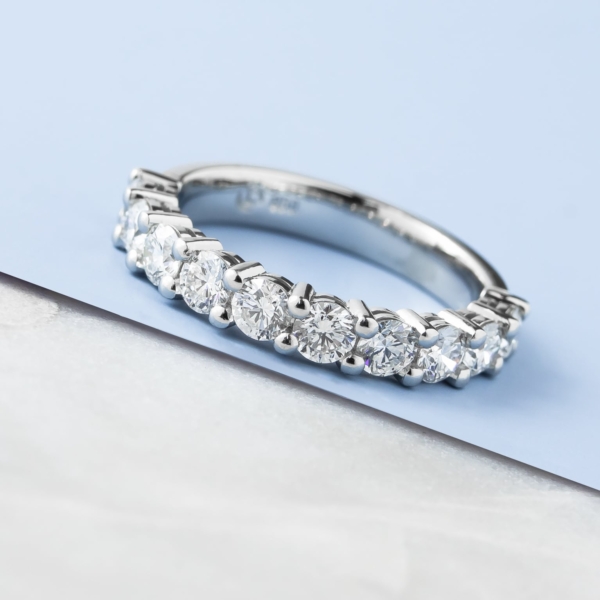 Custom diamonds wedding ring in white gold