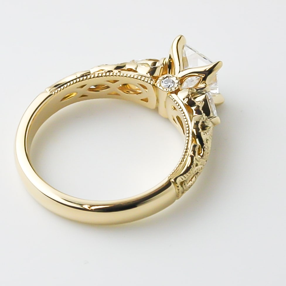 ART DECO DIAMOND SEMI MOUNT FILIGREE 6mm ENGAGEMENT RING SETTING VINTAGE  STYLE | eBay