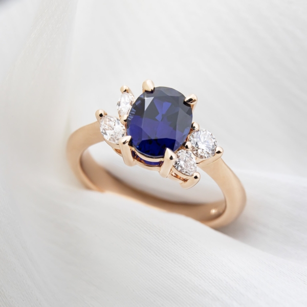 Oval sapphire engagement ring design