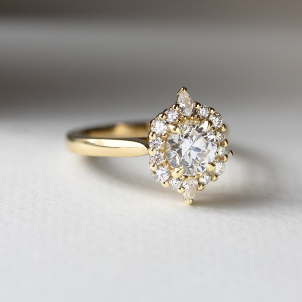 Buy 14K White Gold Diamond Unique Engagement Ring Set Unique Design Engagement  Ring Set Online in India - Etsy