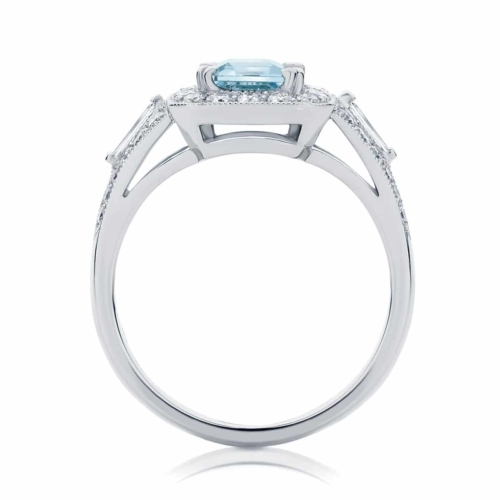 Emerald Halo Dress Ring Platinum | Andromeda