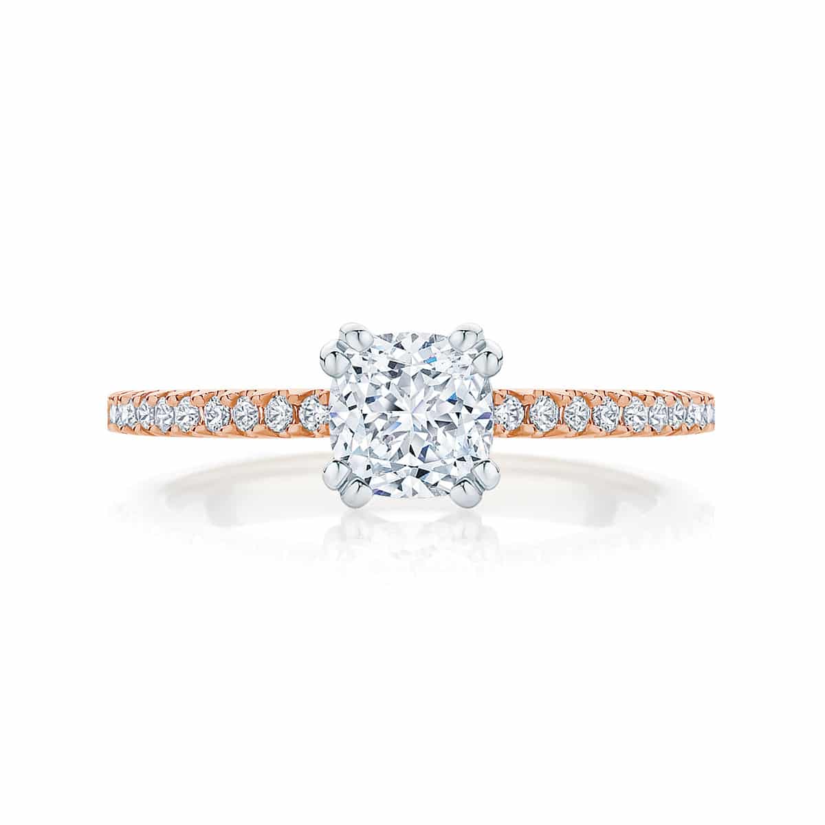 Cushion Cut Diamond Engagement Ring Rose Gold | Aurelia (Cushion)