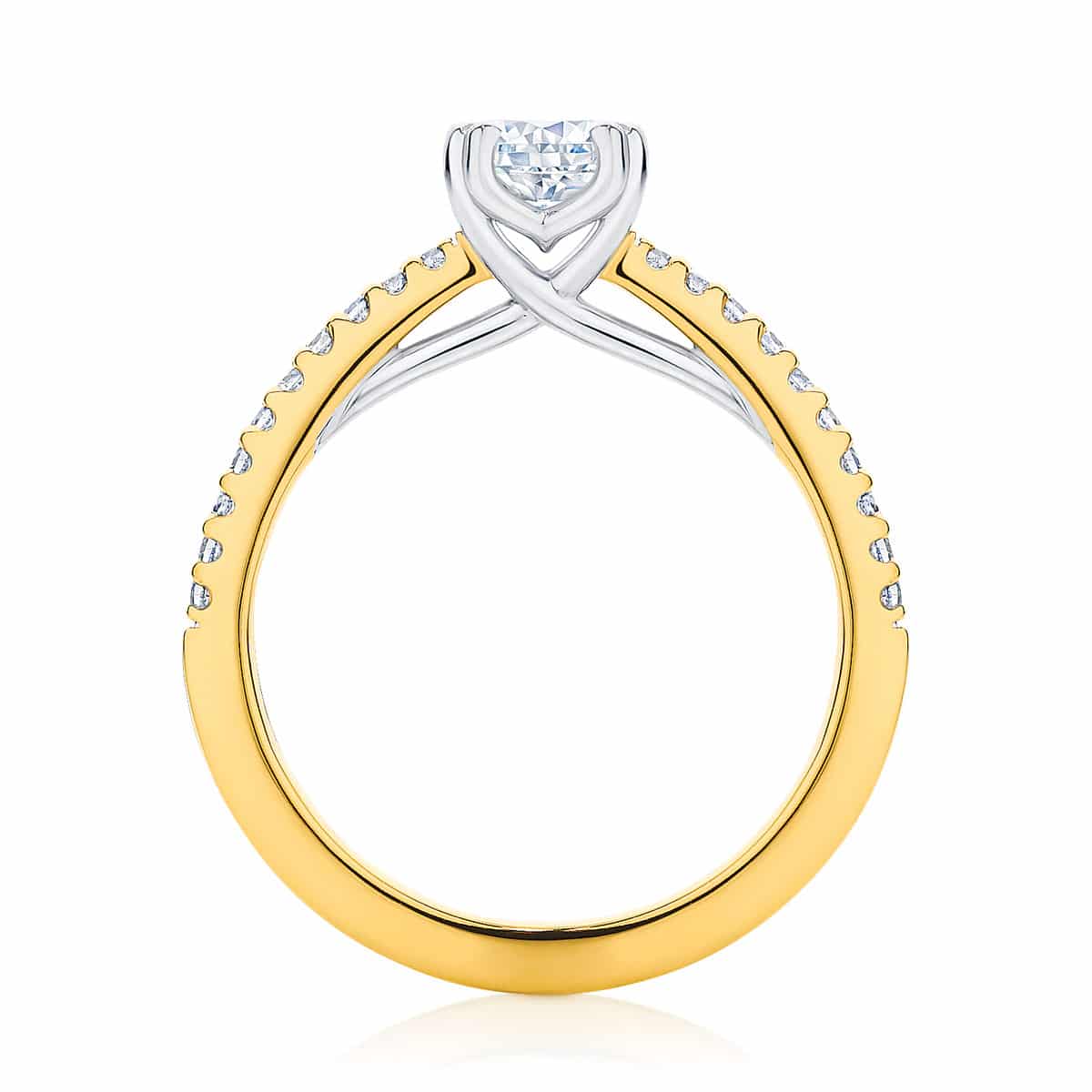 Cushion Cut Diamond Engagement Ring Yellow Gold | Aurelia (Cushion)
