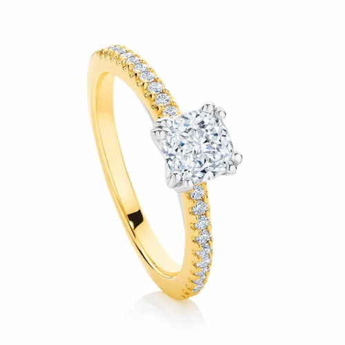 Cushion Cut Diamond Engagement Ring Yellow Gold | Aurelia (Cushion)