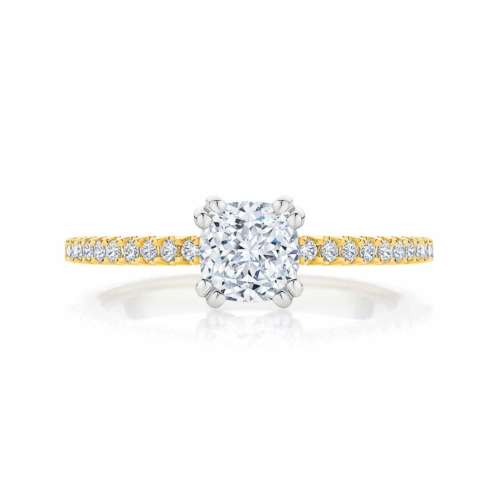 Cushion Cut Diamond Engagement Ring Yellow Gold | Aurelia (Cushion)