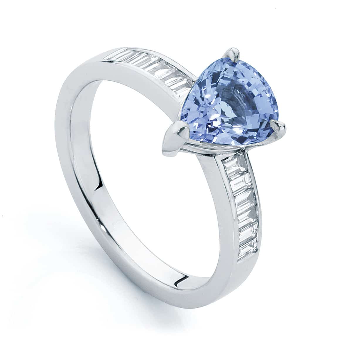 Pear Side Stones Dress Ring White Gold | Azure