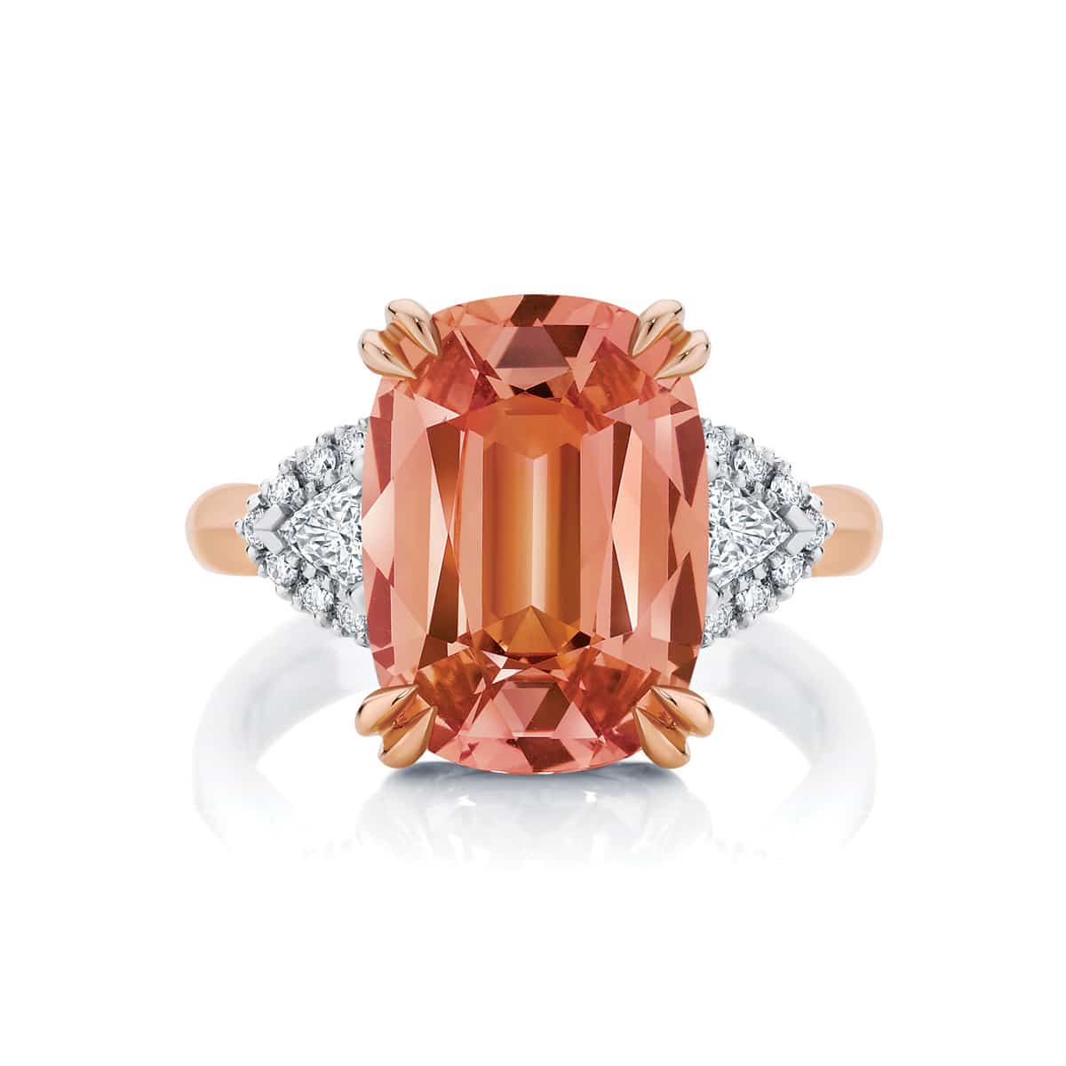 Cushion Garnet Dress Ring Rose Gold | Malaya