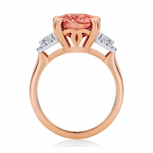 Cushion Garnet Dress Ring Rose Gold | Malaya