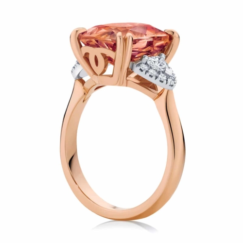 Cushion Garnet Dress Ring Rose Gold | Malaya