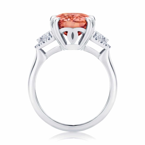 Cushion Garnet Dress Ring White Gold | Malaya