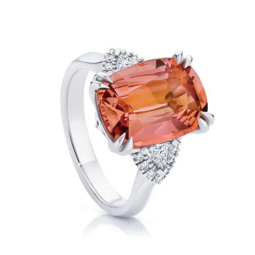 Cushion Garnet Dress Ring White Gold | Malaya