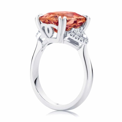 Cushion Garnet Dress Ring White Gold | Malaya