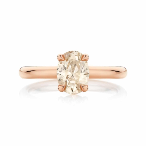 Champagne Diamond Solitaire Dress Ring Rose Gold | Osirus Champagne