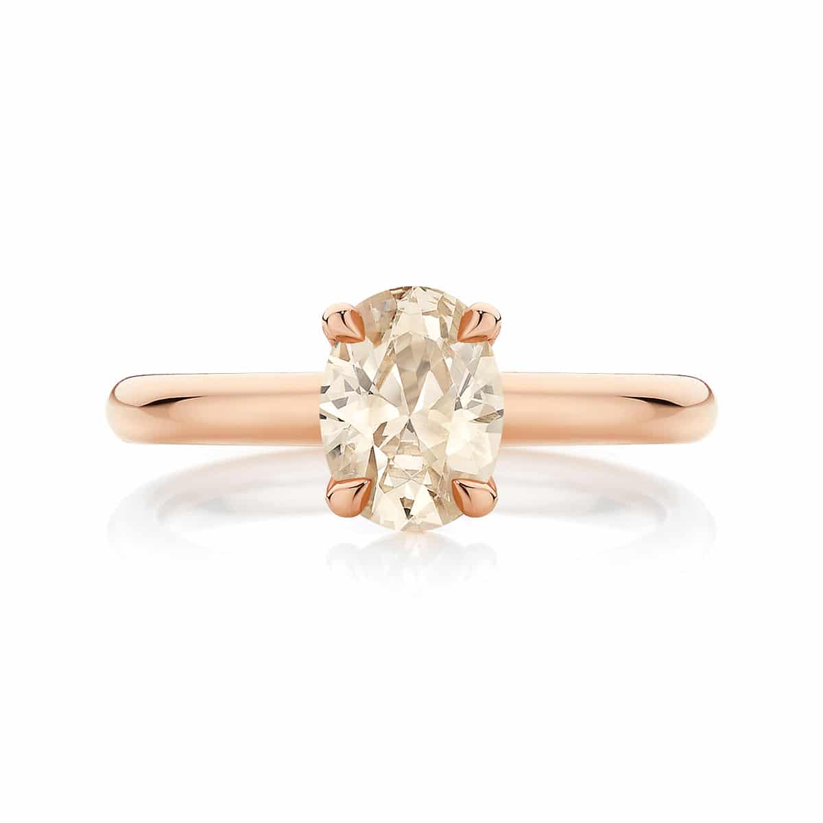 Champagne Diamond Solitaire Dress Ring Rose Gold | Osirus Champagne