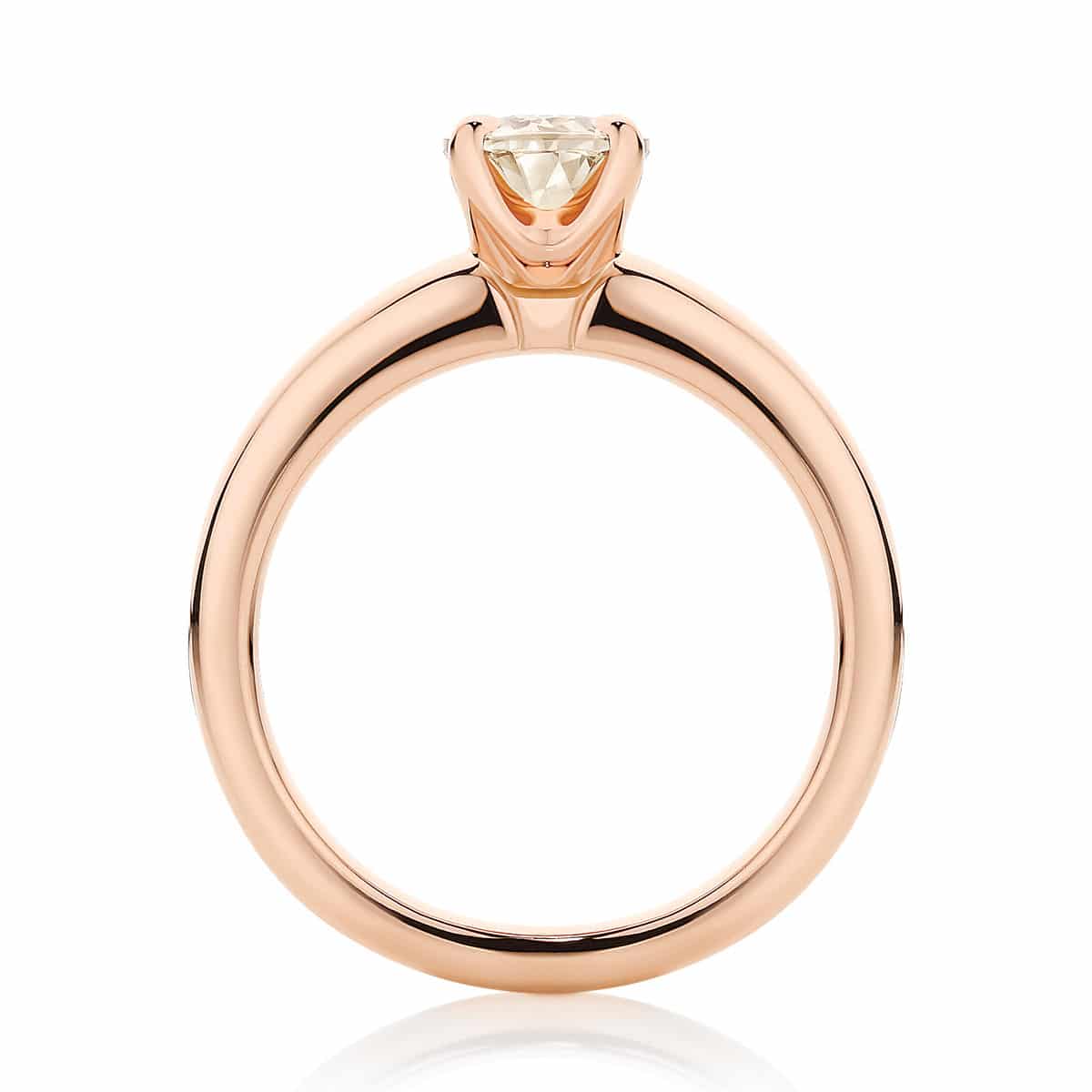 Champagne Diamond Solitaire Dress Ring Rose Gold | Osirus Champagne