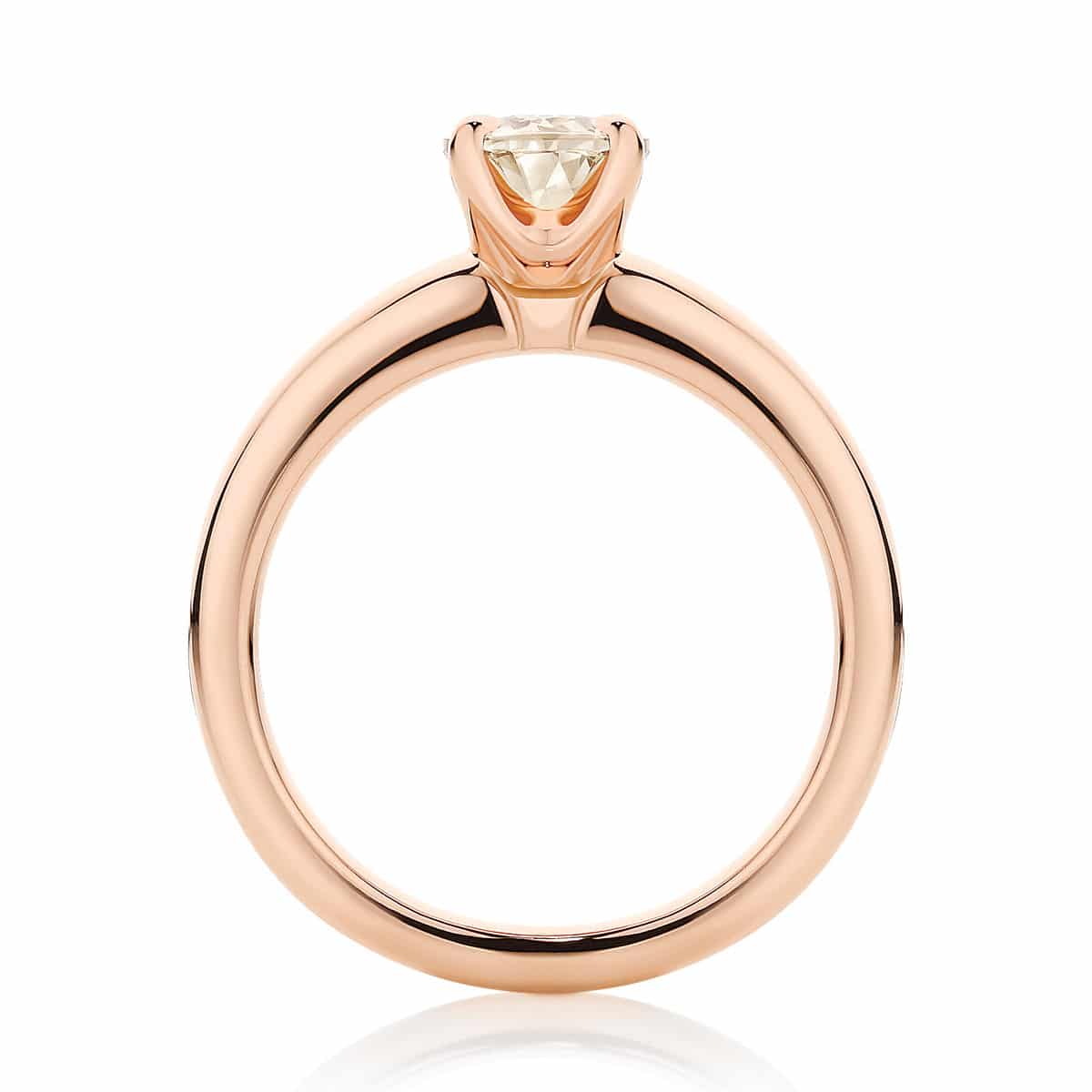 Champagne Diamond Solitaire Engagament Ring Rose Gold | Osirus Champagne
