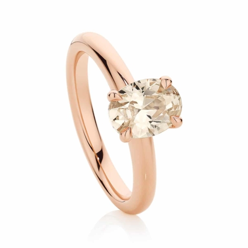 Champagne Diamond Solitaire Engagament Ring Rose Gold | Osirus Champagne