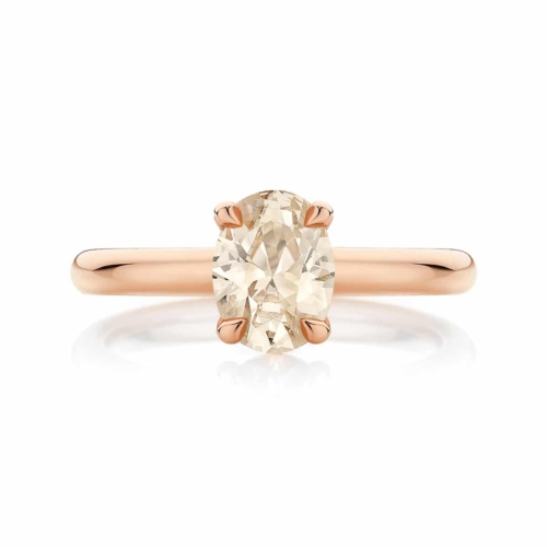 Champagne Diamond Solitaire Engagament Ring Rose Gold | Osirus Champagne