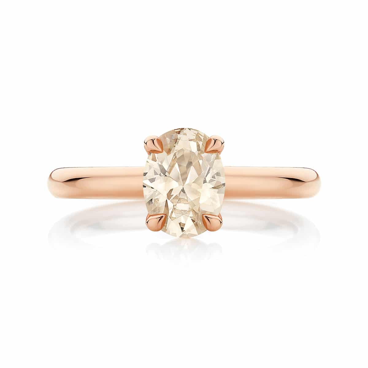 Champagne Diamond Solitaire Engagament Ring Rose Gold | Osirus Champagne