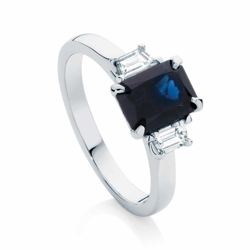 Emerald Three Stone Dress Ring Platinum | Soiree
