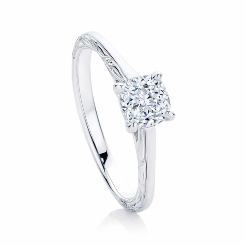Cushion Cut Diamond Engagement Ring White Gold | Turin
