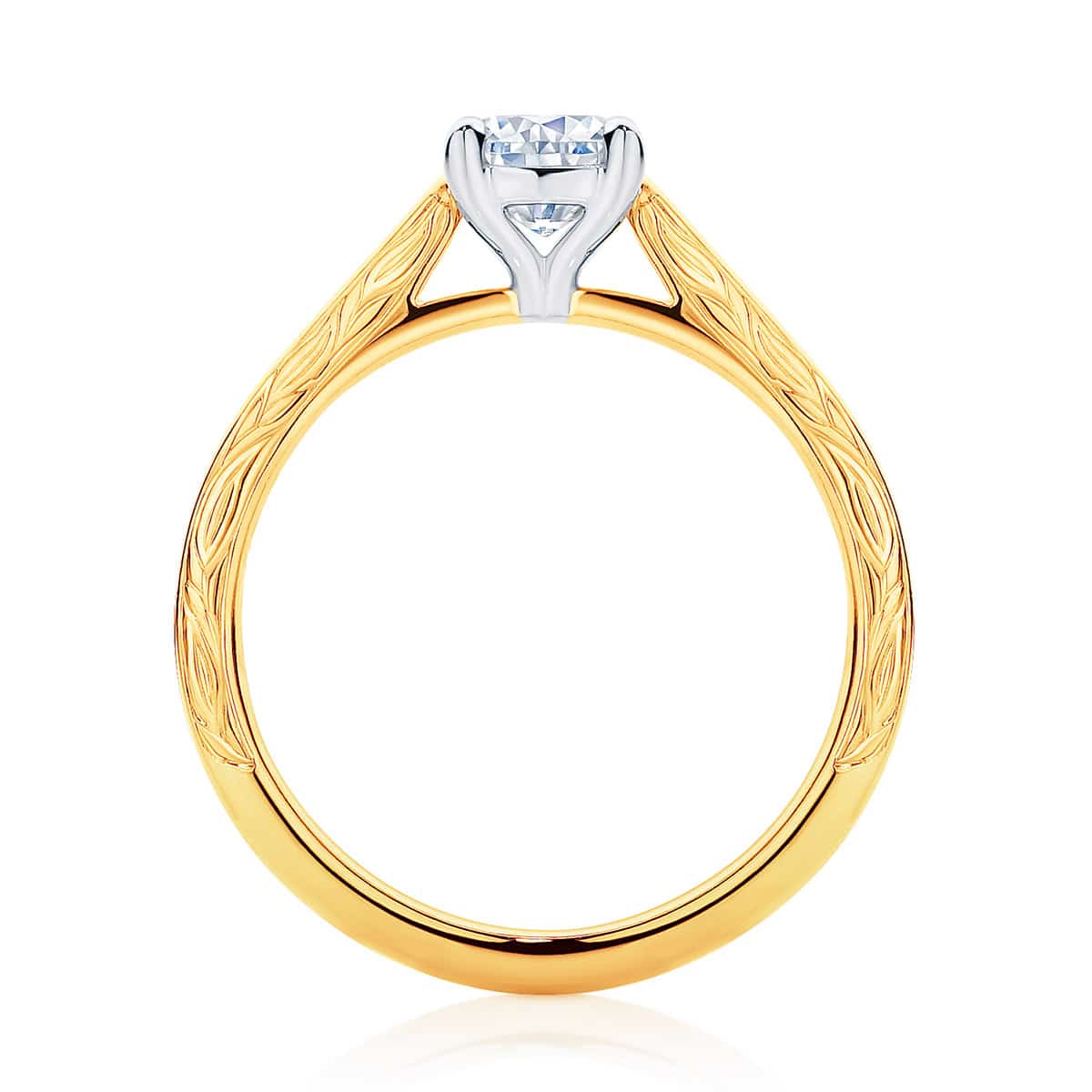Cushion Cut Diamond Engagement Ring Yellow Gold | Turin