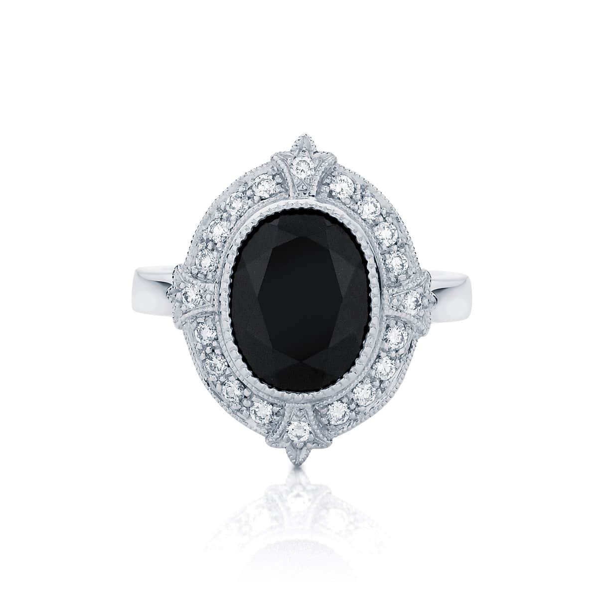 Oval Halo Dress Ring White Gold | Venezia