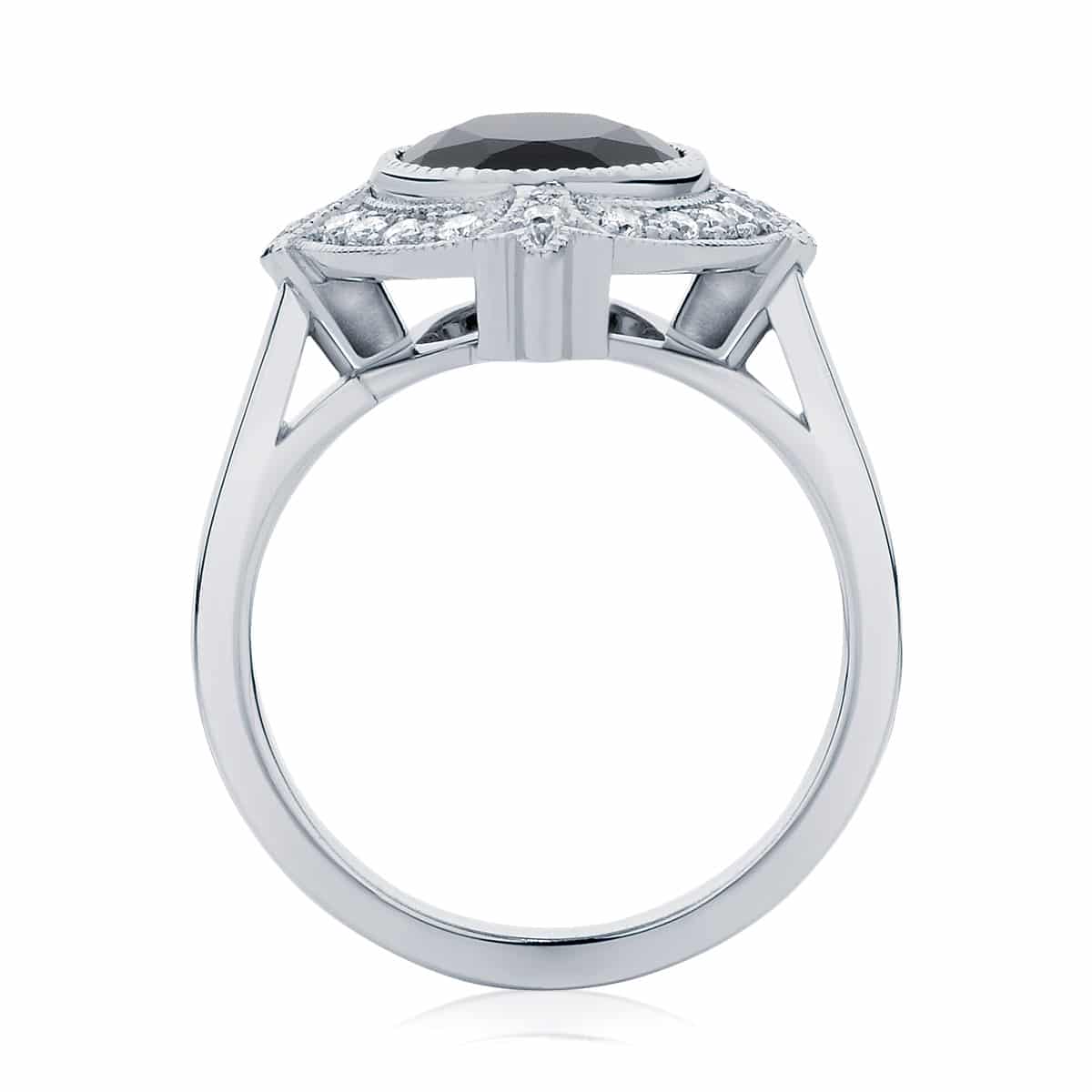 Oval Halo Dress Ring White Gold | Venezia