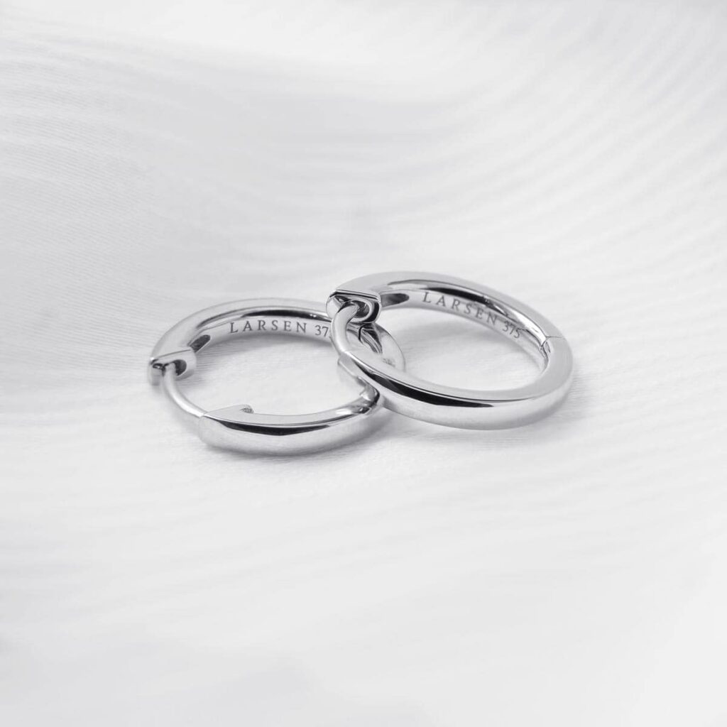 White Gold Hoop Earrings