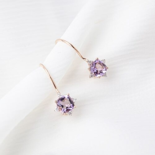 Amethyst & Diamond Starlight Earrings