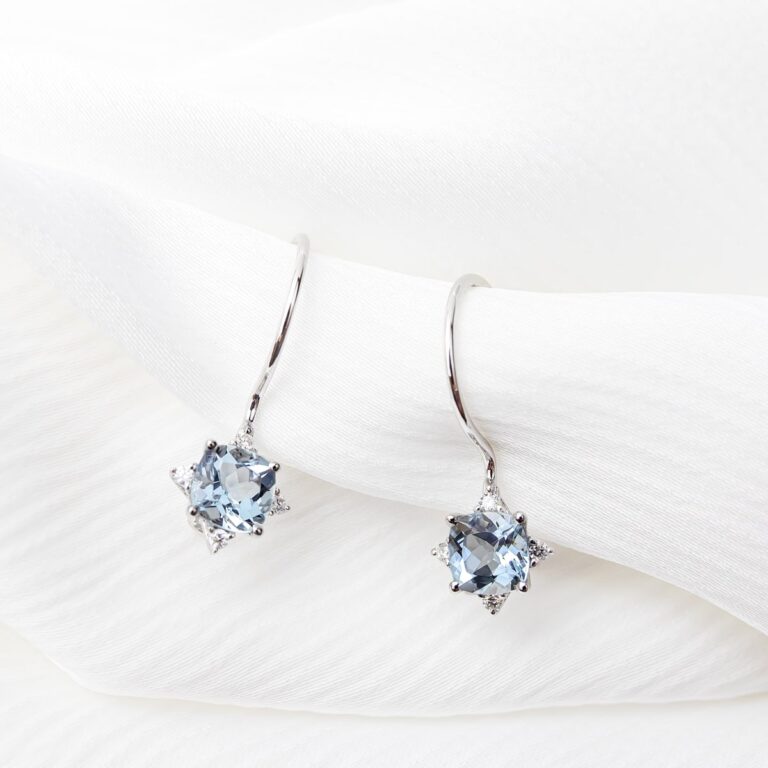 Aquamarine & Diamond Starlight Earrings