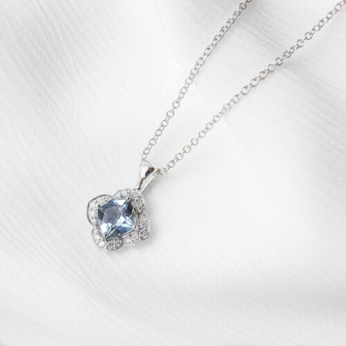 Aquamarine & Diamond Pendant