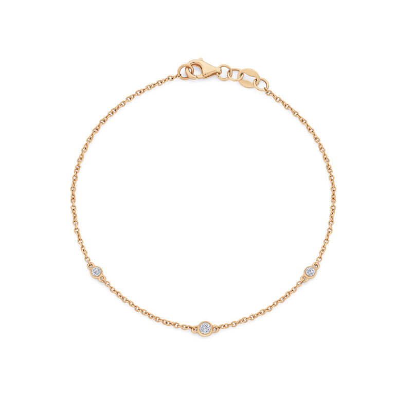 Bezel Diamond Bracelet Rose Gold