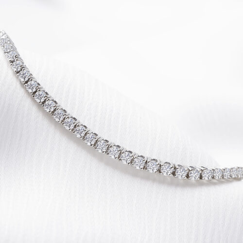 Macy's Diamond Graduated Collar Tennis Necklace (5 ct. t.w.) in 14K White  Gold - Macy's