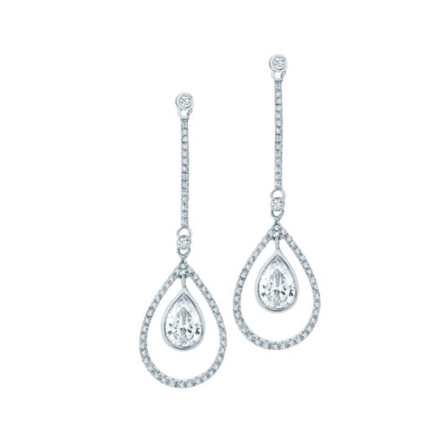 Pear Diamond Drop Earrings