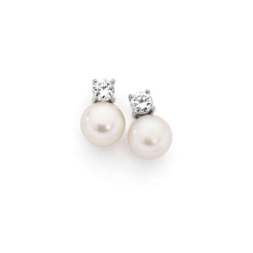 Teardrop Diamond Pearl Earrings - Jewelry Designs