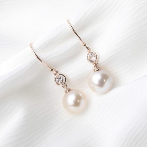 Pearl & Morganite Drop Earrings