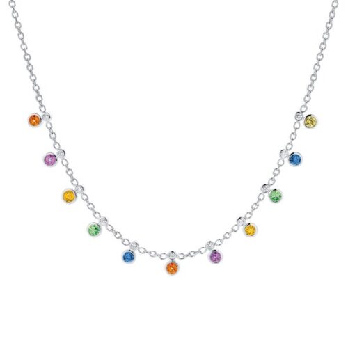 Arc-en-Ciel Diamond & Sapphire Necklace