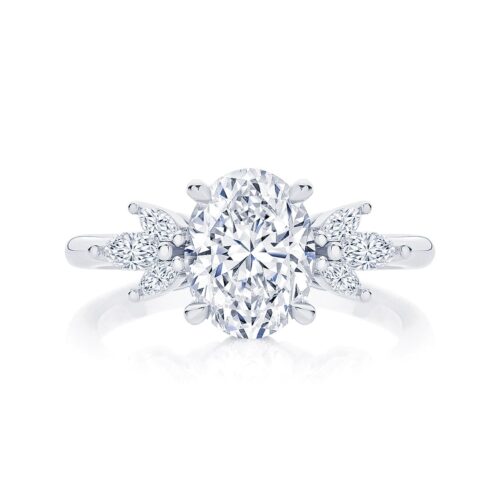 Oval Cut Diamond Engagement Ring Platinum | Lyra