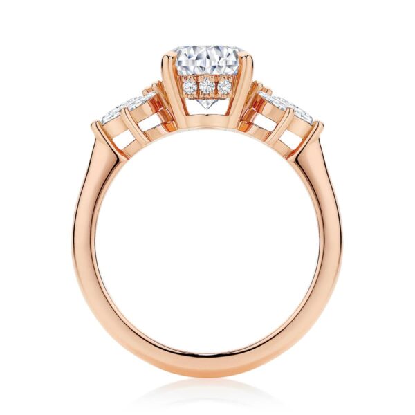 Oval Cut Diamond Engagement Ring Rose Gold | Lyra