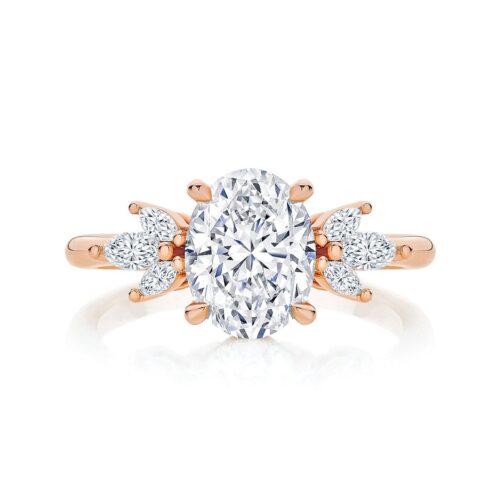 Oval Cut Diamond Engagement Ring Rose Gold | Lyra