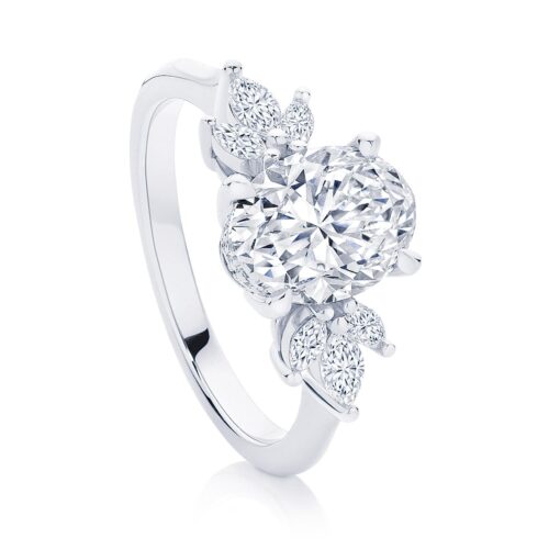 Oval Cut Diamond Engagement Ring White Gold | Lyra