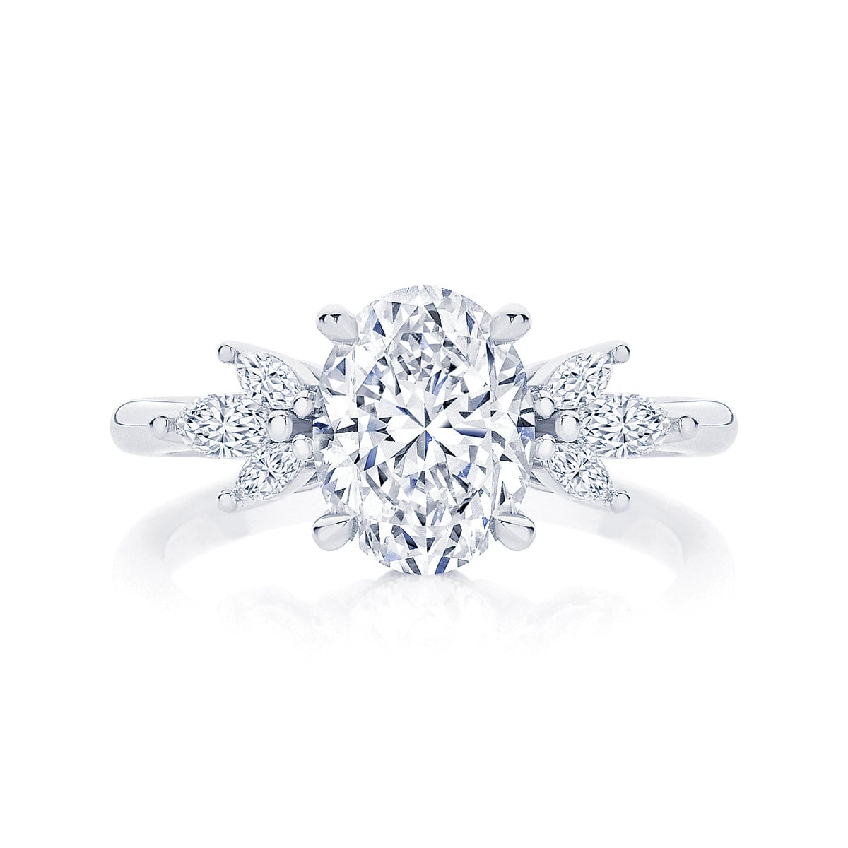 Oval Cut Diamond Engagement Ring White Gold | Lyra