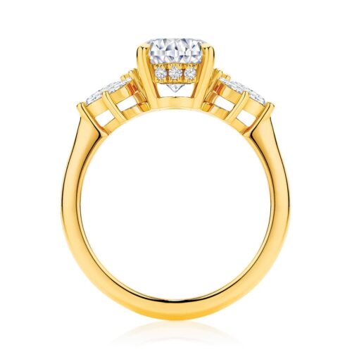 Oval Cut Diamond Engagement Ring Yellow Gold | Lyra
