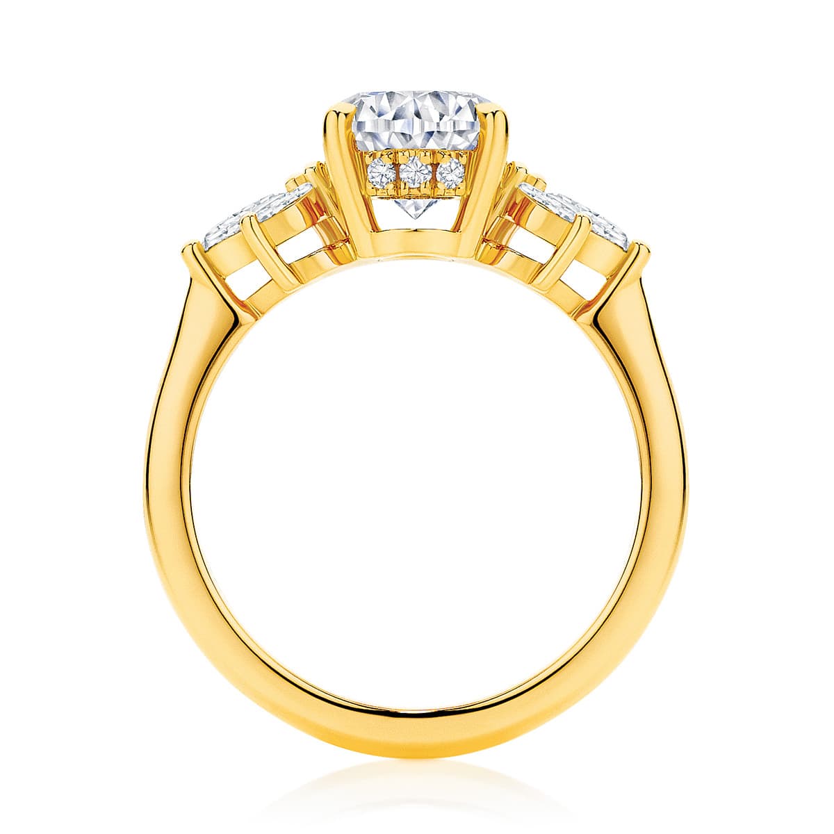 Oval Cut Diamond Engagement Ring Yellow Gold | Lyra