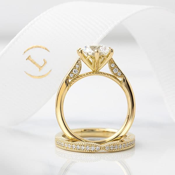 18k Yellow Gold Princess Cut Diamond Engagement Ring #105124 - Seattle  Bellevue | Joseph Jewelry