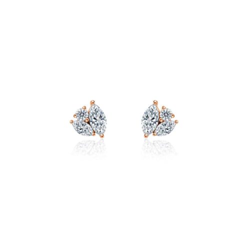 Lily Diamond Studs - Rose Gold